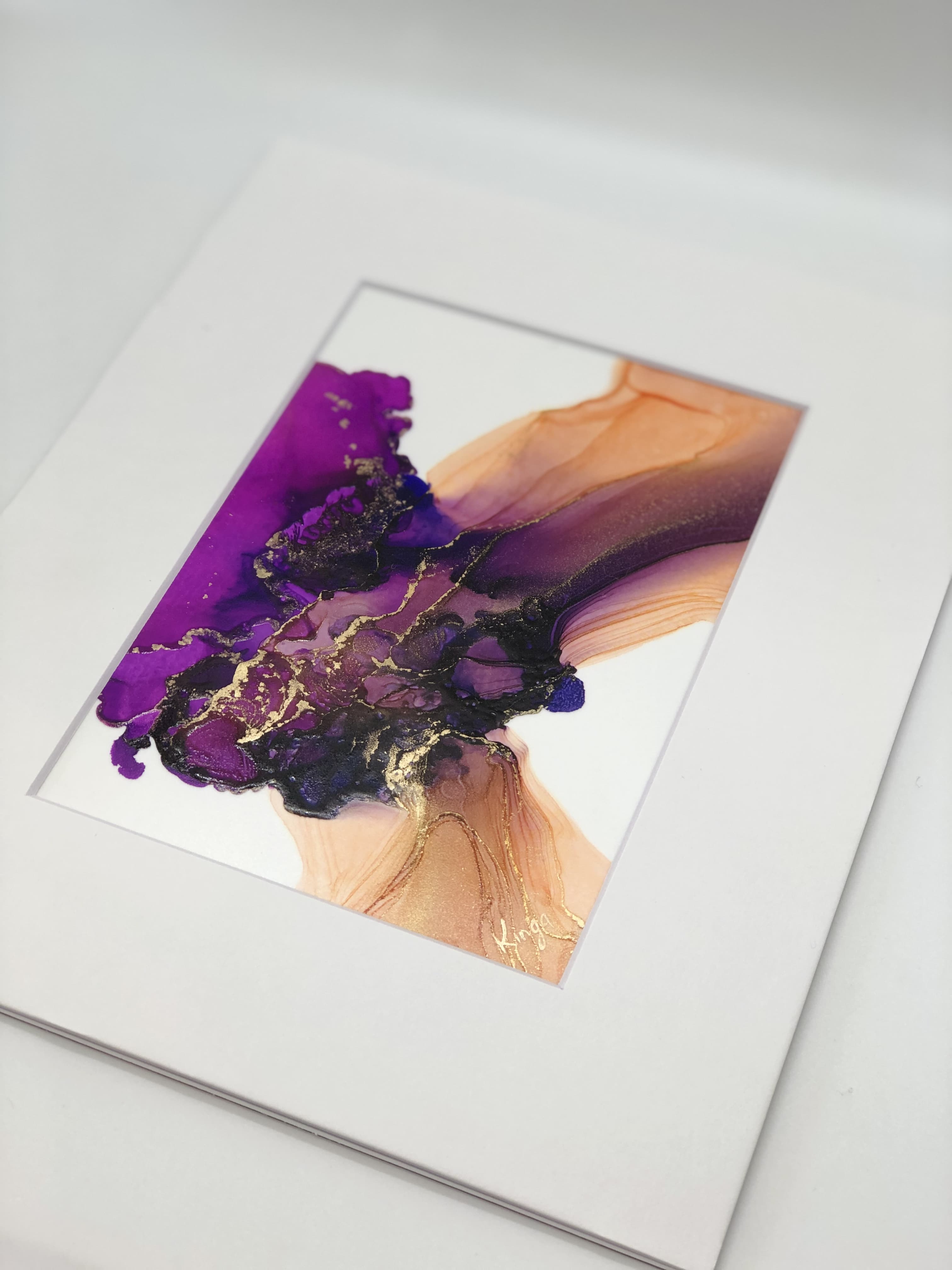 Alcohol ink artwork created at a Kinga Johnson workshop